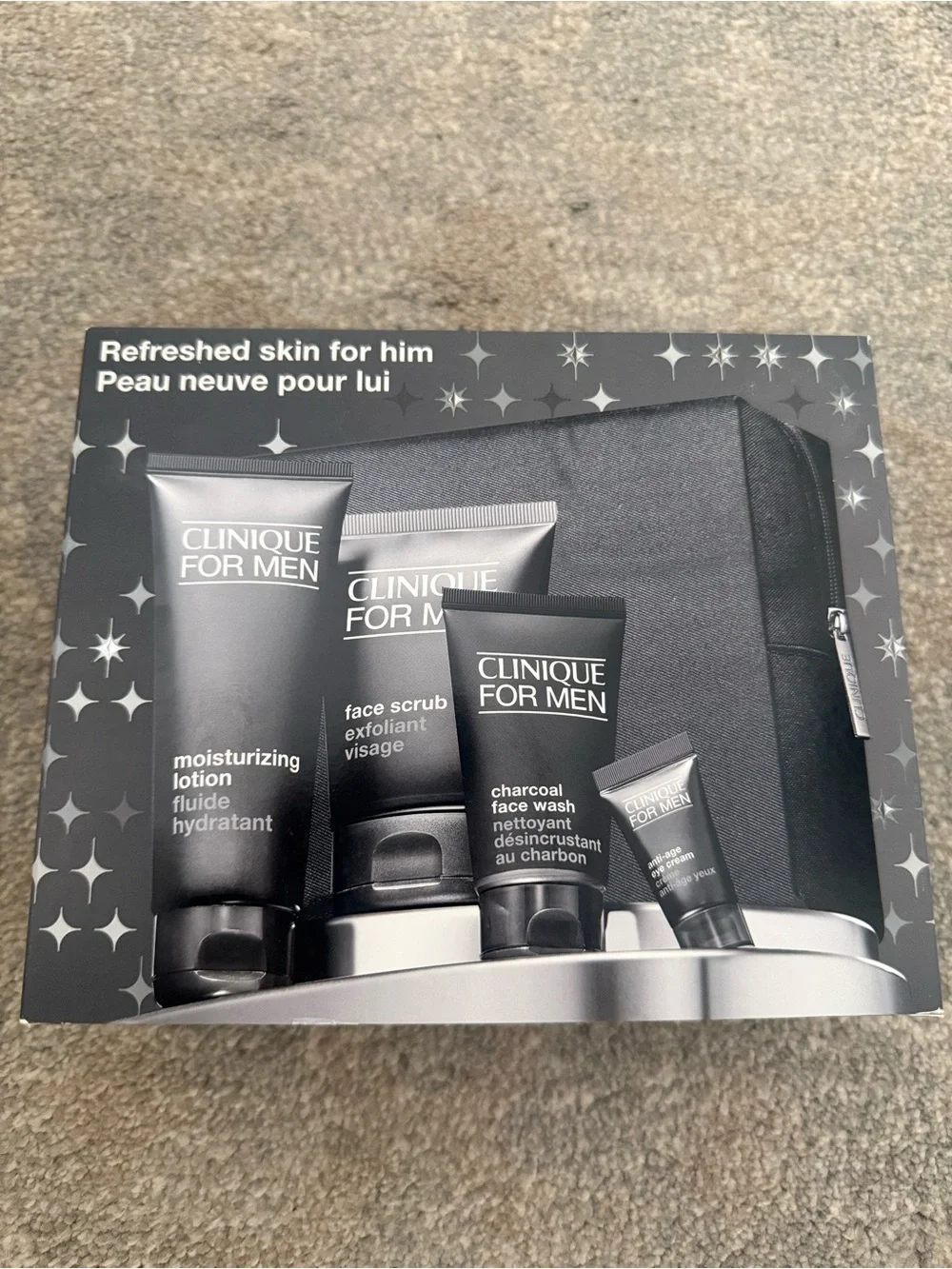 Clinique for Men Black Skincare Set with Charcoal Face Wash
